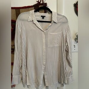 Torrid Blush Striped Button-Up Shirt